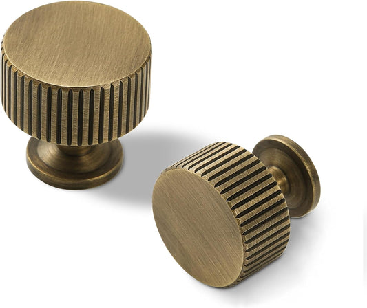 Antique Brass Kitchen Cabinet Knob - Bronze Dresser Drawer Knob 6 Pack, Brass Handles for Bathroom Bedroom Closet Wardrobe,Furniture Hardware pulls