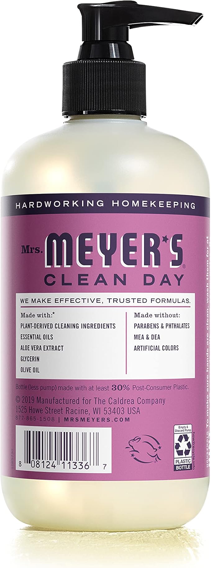 MRS. MEYER'S CLEAN DAY Liquid Hand Soap, Cruelty Free, Plum Berry Scent, 12.5 oz- Pack of 3