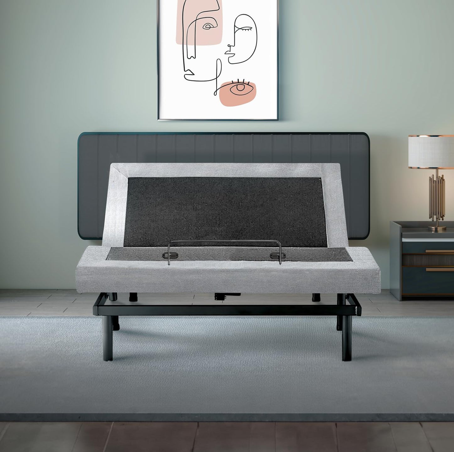 Irvine Home Collection Full Adjustable Bed Base | Full Body Massage | USB Ports | Zero Gravity | Anti-Snore | Memory Positions | Under Bed Lighting | Wireless Remote | Zero Clearance