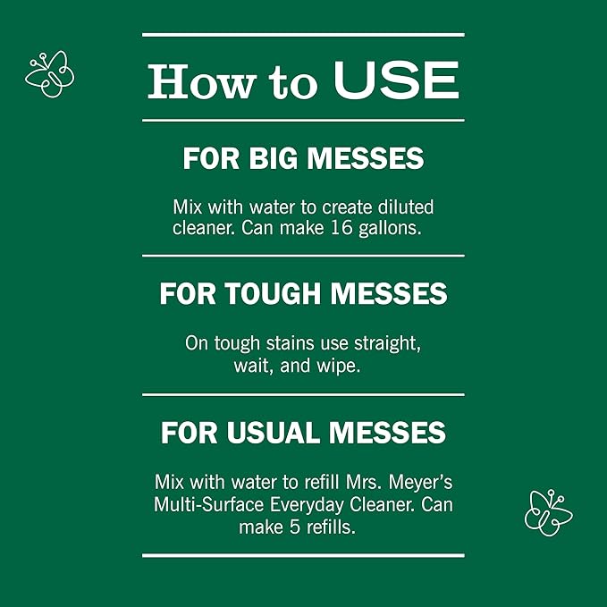 MRS. MEYER'S CLEAN DAY Multi-Surface Concentrate Bottle, Lavender Scent, 32 Fl oz (Pack of 1)