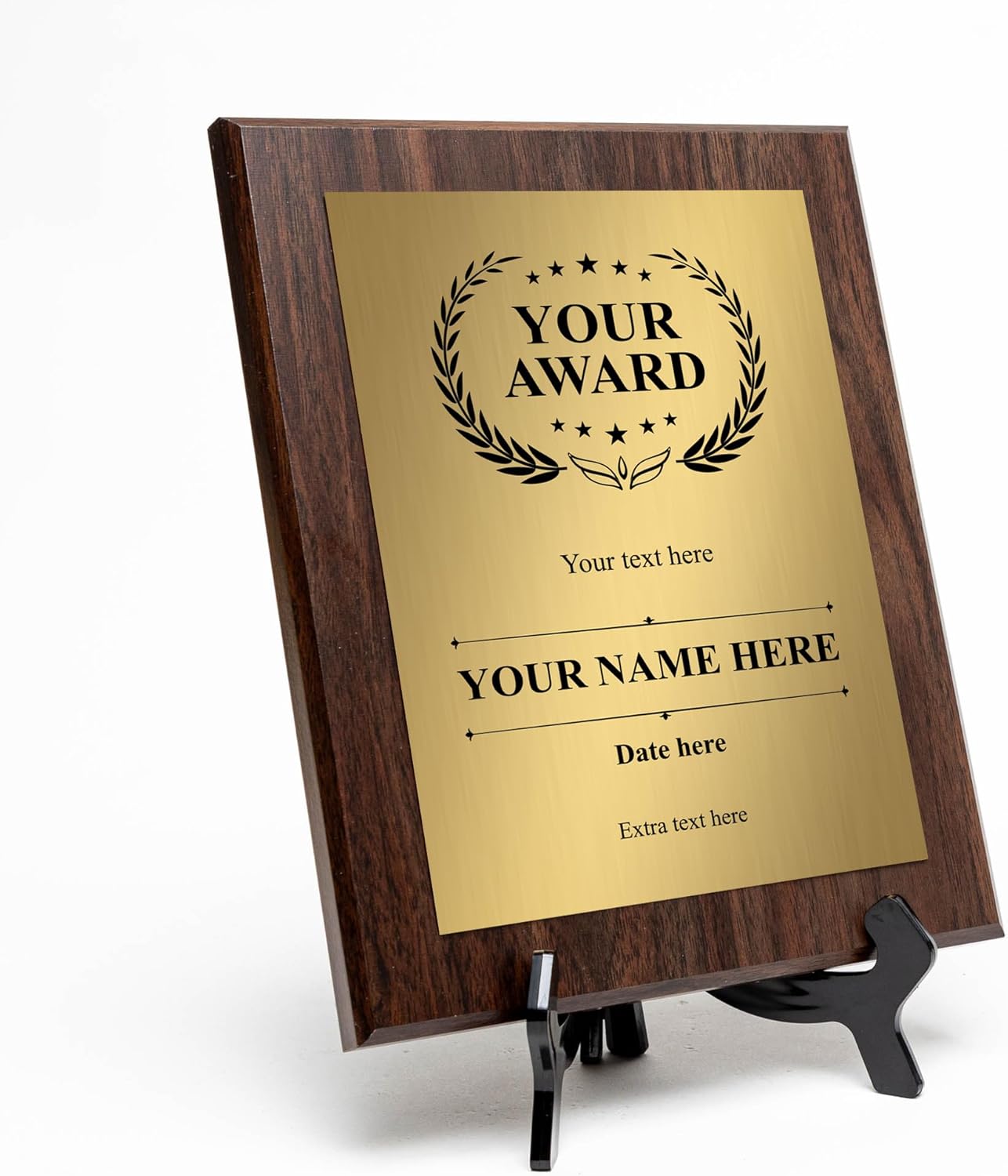 Signs ByLITA Customizable Wooden Plaque Award | Easel Mount Option | Recognition Gift for winners of awards, certificates and achievements | Employee Student Prize