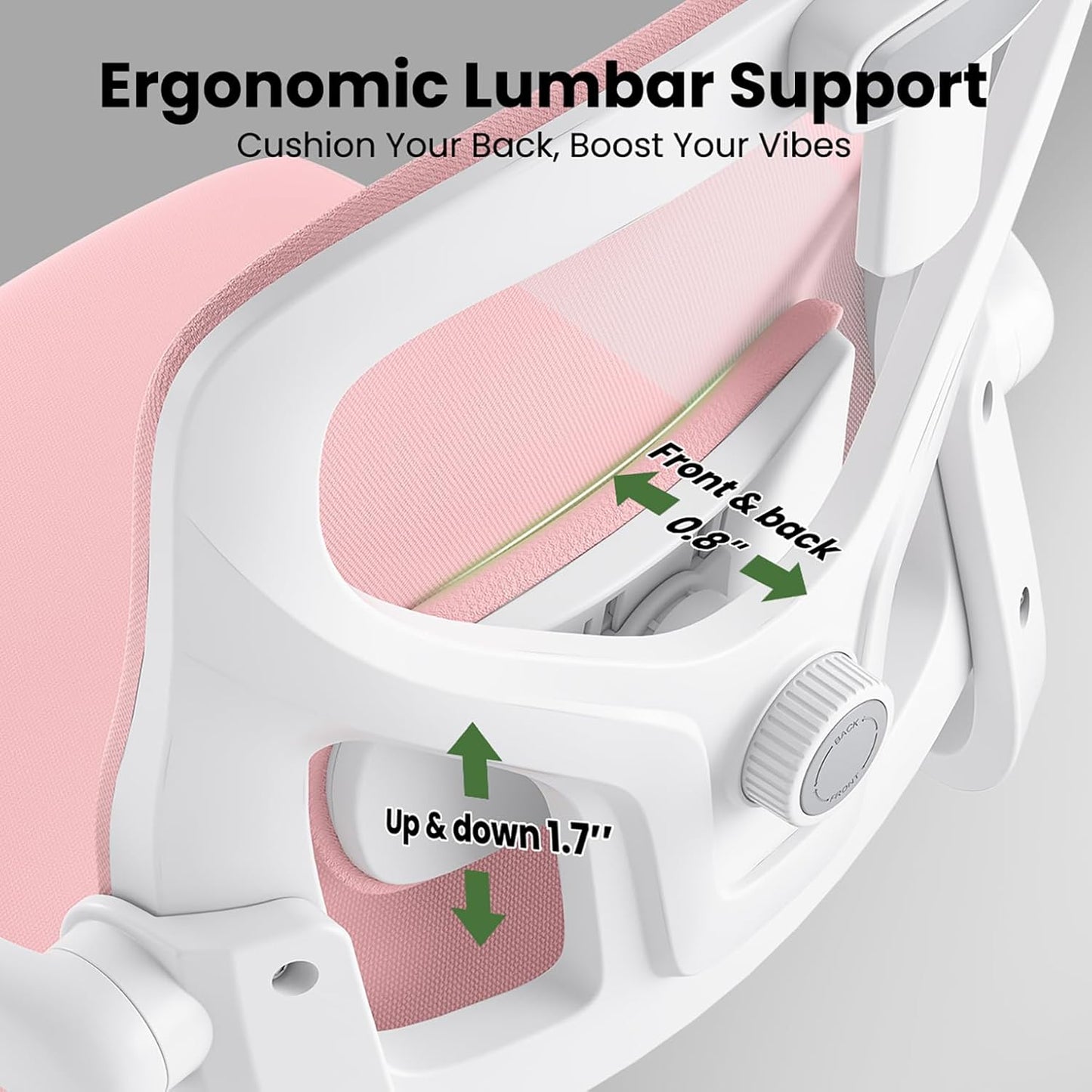 Ergonomic Office Chair, Comfy Home Office Chair High Back Computer Chair with Headrest, Adjustable Back Support, Flip-Up Arms, 90-120° Tilt and Wide Cushion, Up to 300lbs, Pink+White