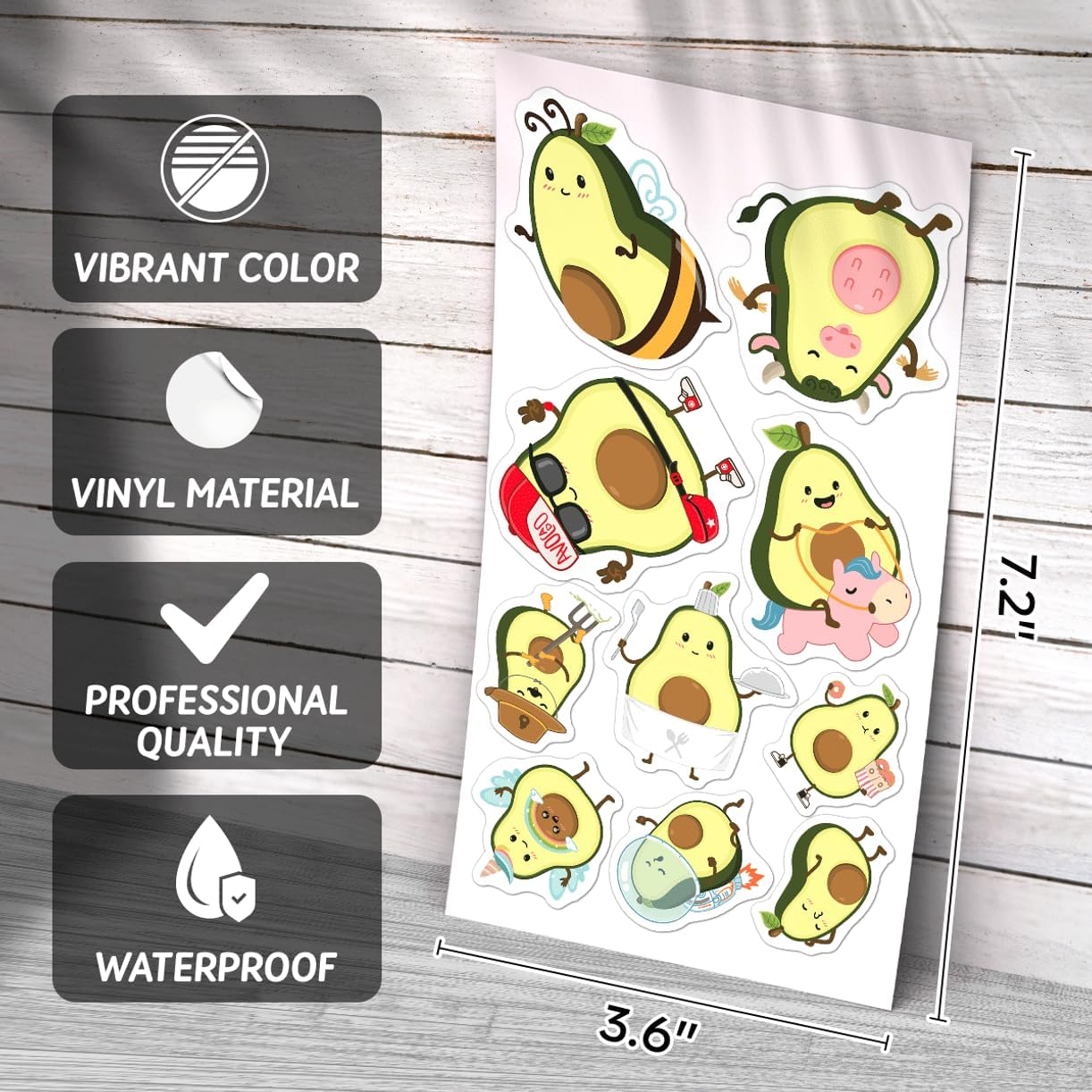 Cute Avocado Cartoon Stickers Pack for Kids Teens Laptop Water Bottle Scrapbook DIY Crafts 50pcs Vinyl Decals Hard Bumper Phone Case Bike Wall Decoration Bottles Skateboard Adults