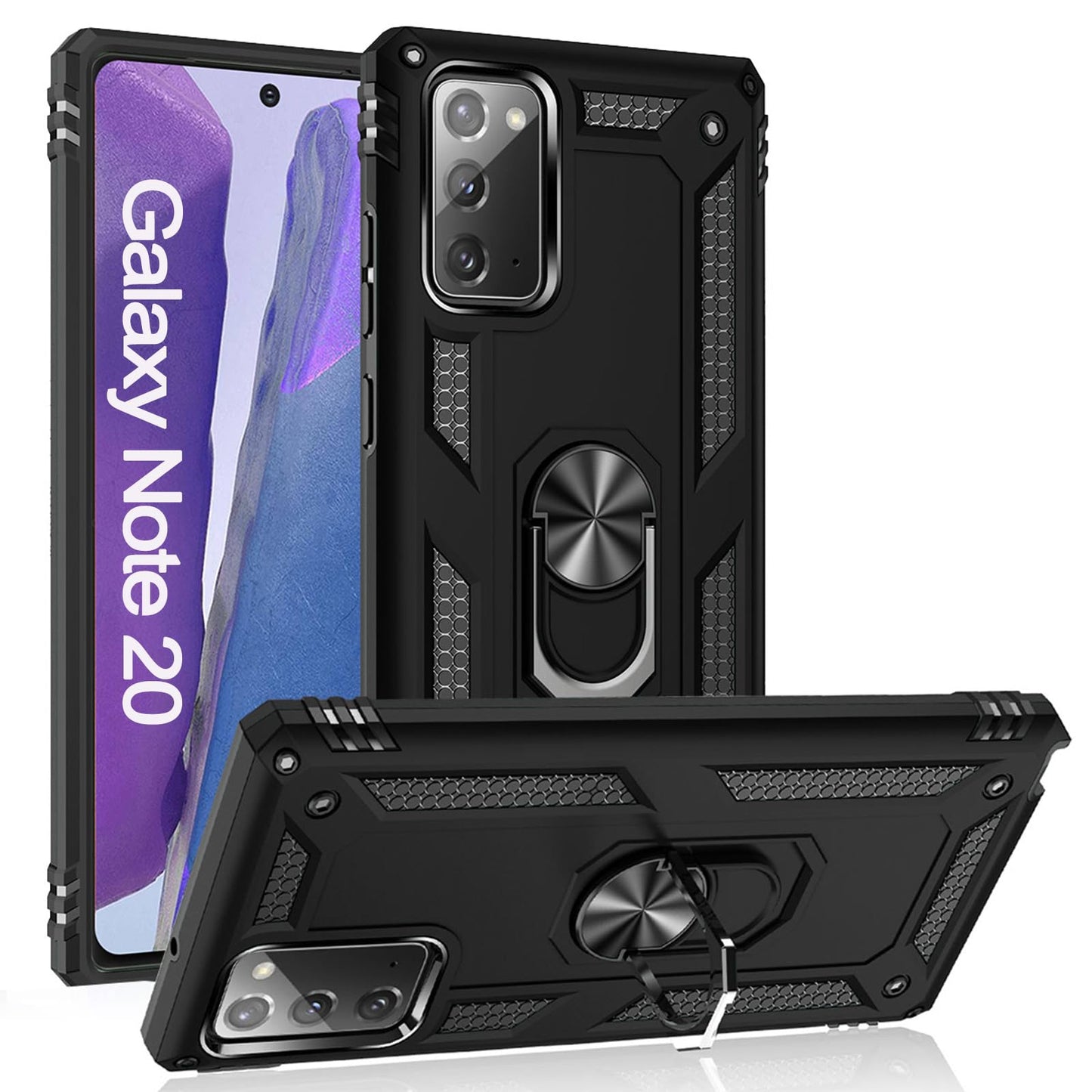 Addit Note 20 Case, Phone Case For Samsung Galaxy Note 20 Case,With Kickstand Ring,Adjustable Stand,Military Grade,Heavy Duty Pr