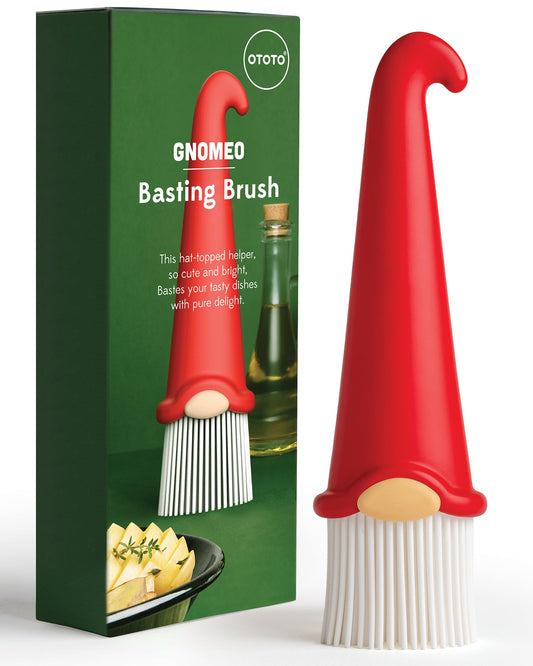 OTOTO Gnomeo Pastry Brush - Silicone Basting Brush for Cooking, Spread Oil Butter Sauce for BBQ Grill Baking, Gnomes Gifts for Women, Cute Funny Kitchen Gadgets