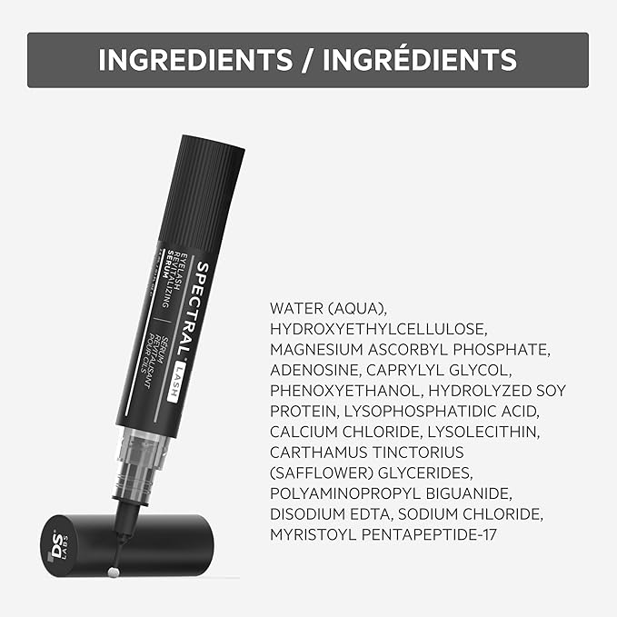 DS Labs Spectral.LASH Women's Eyelash Conditioning Serum - Supports Longer, Fuller, Thicker, Looking Lashes, Safe for Lash Extensions, Oil-Free, Paraben & Sulfate Free, Cruelty Free