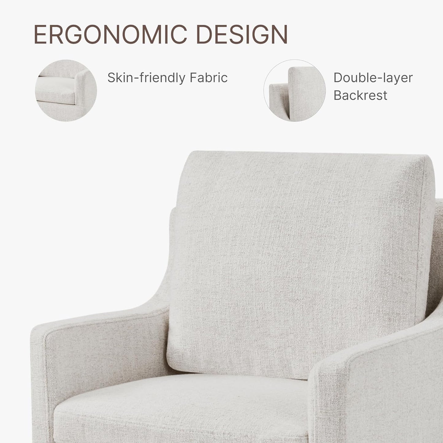 Upholstered Dining Chairs with Casters Easy Assembly Side Deskchair with Rollers for Diningroom, Living Room, Linen, 2 Box