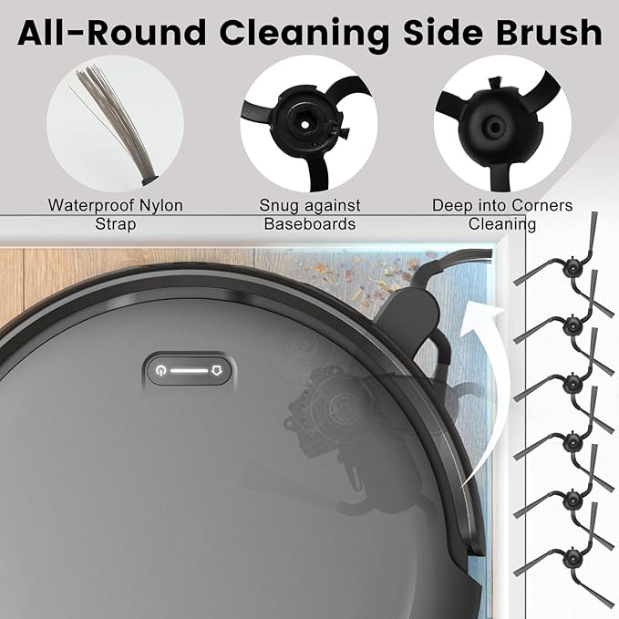C10 Replacement Part Compatible with Eufy C10 Robot Vacuum，26 Pack Accessories Kit Included 2 Mainbrush 4 Filter 6 Dust Bag 6 Sidebrush 1Cleaning Brush 1Screwdriver,6Scented Stick