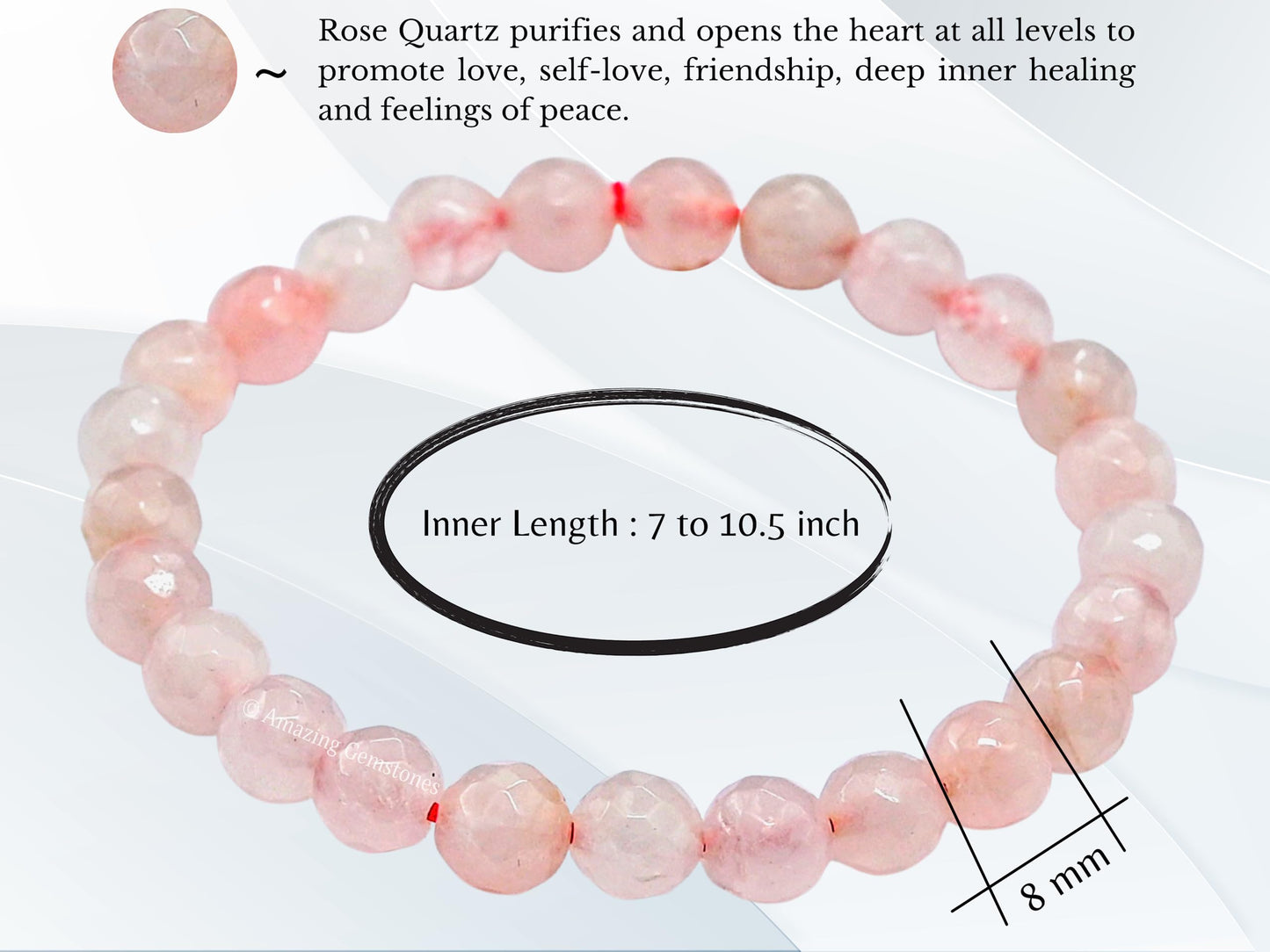 Amazing Gemstone Rose Quartz Bracelet for Women - Chakra Mens Bracelet Protection Crystals and Healing Stones - Blessing Bracelet Spiritual Meditation Gift Christmas Stocking Stuffers
