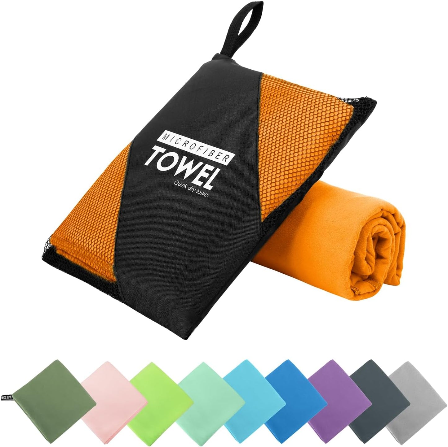 Microfiber Travel Towel, Soft Lightweight Quick Dry Towel, Super Absorbent Compact Travel & Sports & Beach Towels for Camping, Backpack, Gym, Swimming, Yoga, Hiking (XXL:40"×72" -Orange)