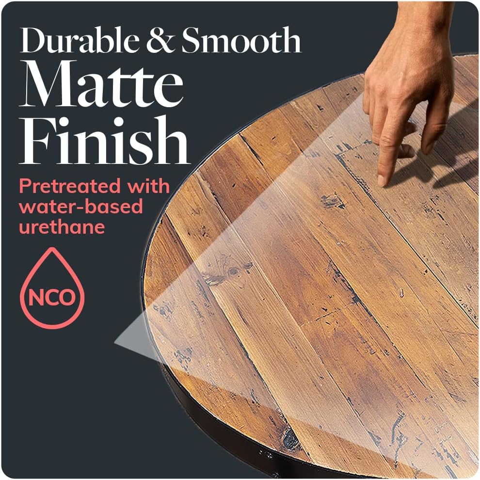 Reclaimed Wood Table Top - Rustic Recycled Wooden Piece Perfect for Signs, Kitchens, Dining and Coffee Table Tops (Reclaimed Wood Table Top with Metal Edge, 30" x 30")