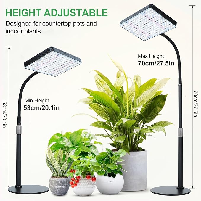 2026 Tabletop Grow Lights for Indoor Plants, Seed Starting, Bonsai, 25 Watt Power Draw, NO Need Adapter, Bright Enough Like A Small Sun, Daisy Chain Function, 16"-24" Height Adjustable