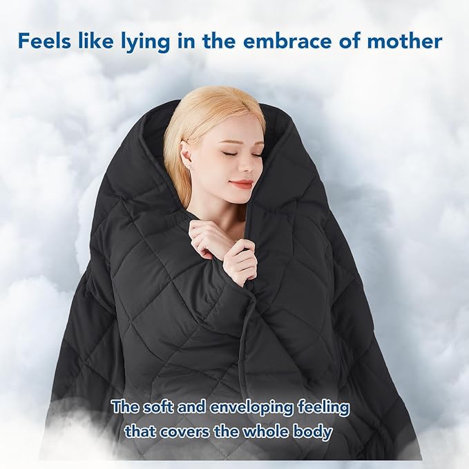 Topcee Weighted Blanket for Adults (25 lbs, 60" x 80") Queen Size Soft Cooling Heavy Blanket Sleeping, Apply to 240-260 lbs Body, Thick Breathable Blanket with Glass Bead, Easy Care
