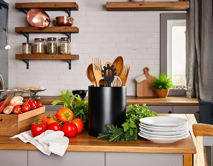 Spatula Holder Cooking Utensil Holder Modern Farmhouse Spatula Holder Crock for Home Decor Solid Ceramic Matte Not Easy To Slip