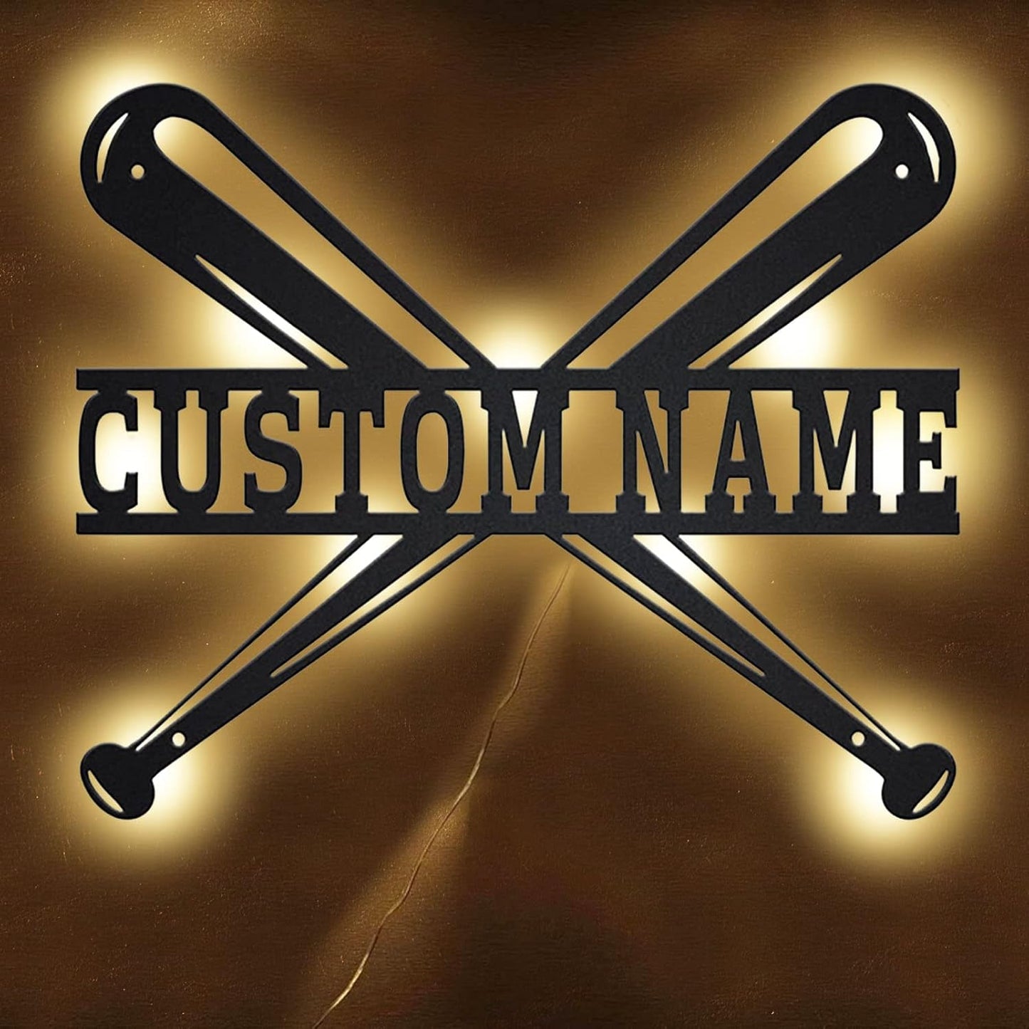 Personalized Name 7 Colors Baseball lamp Custom Baseball Wall Art Night Light LED Name Sign Gift for Men Baseball Lover