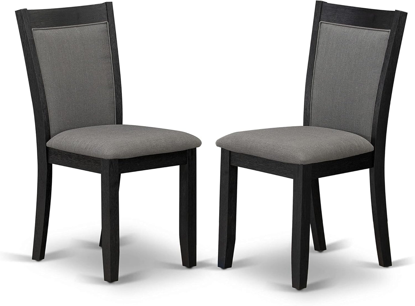 East West Furniture X677MZ650-6 6 Piece Kitchen Table Set Contains a Rectangle Dining Table and 4 Dark Gotham Grey Linen Fabric Parson Chairs with a Bench, 40x72 Inch, Multi-Color