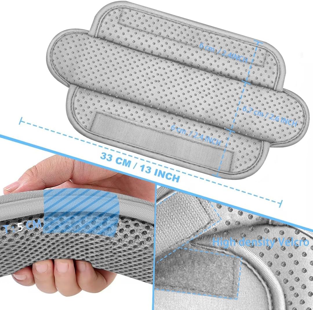 ZINZ 2-Pack Universal Shoulder Pad with Ultra thick Cushion for Bag Luggage Bag Crossbody, Plus Long & Anti-Slip & Breathable,Gray-2Pack