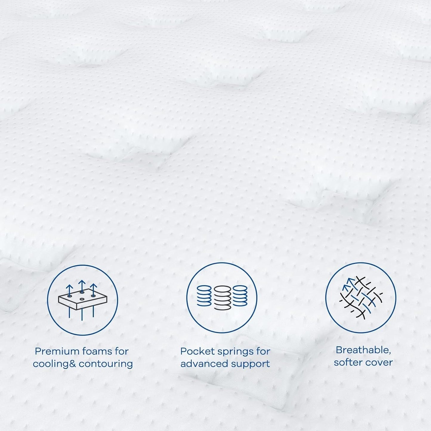 Coolvie 14 Inch Queen Mattress, Medium Firm Memory Foam Queen Size Mattresses in a Box, Hybrid CertiPUR-US® Certified Foam Pocket Springs for Motion Isolation & Pressure Relieving, 100-Night Trial