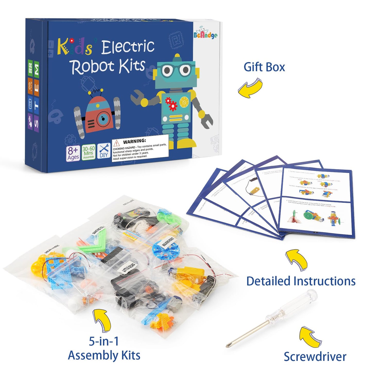 STEM Toys for Ages 8-13, Boys Crafts Robotics Science Kits for Kids Age 8-12, Robot Building Kit for Kids 8-10, Experiments Activities, Engineering STEM Toys 7+ 6 7 8 9 10 11 12 + Year Old Gifts