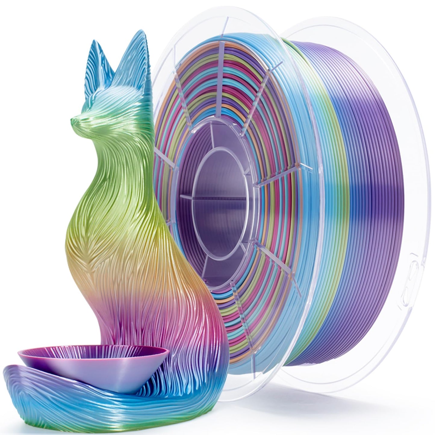 ZIRO 3D Printer Filament, Shiny PLA Fast Gradient Color Change, Glossy Color Change by Length PLA, Fit Most FDM Printers, Dimens