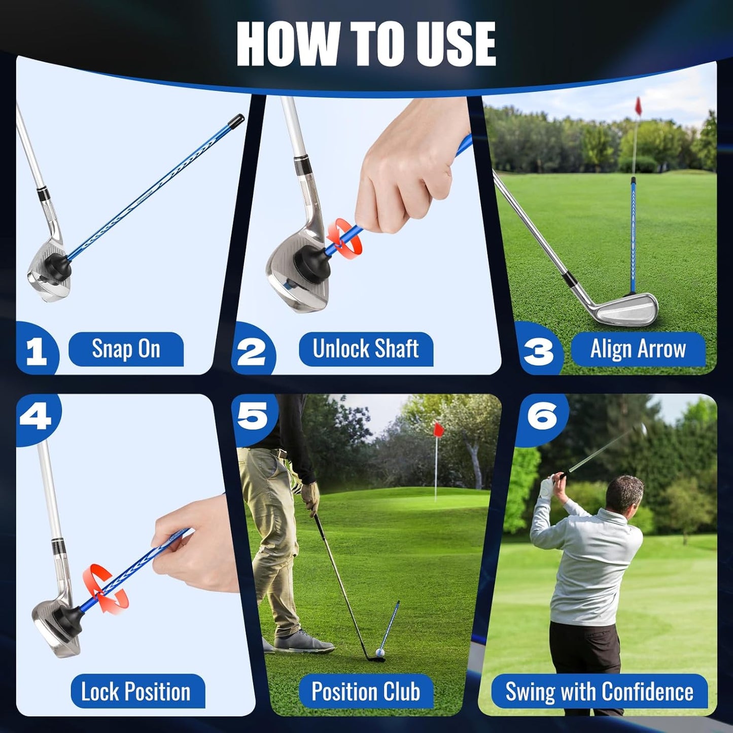 CRAFTSMAN GOLF Club Face Magnet Alignment Tool for Aiming, Golf Magnetic Alignment Sticks Rods for Golf Training Aid Face Pointer 10"