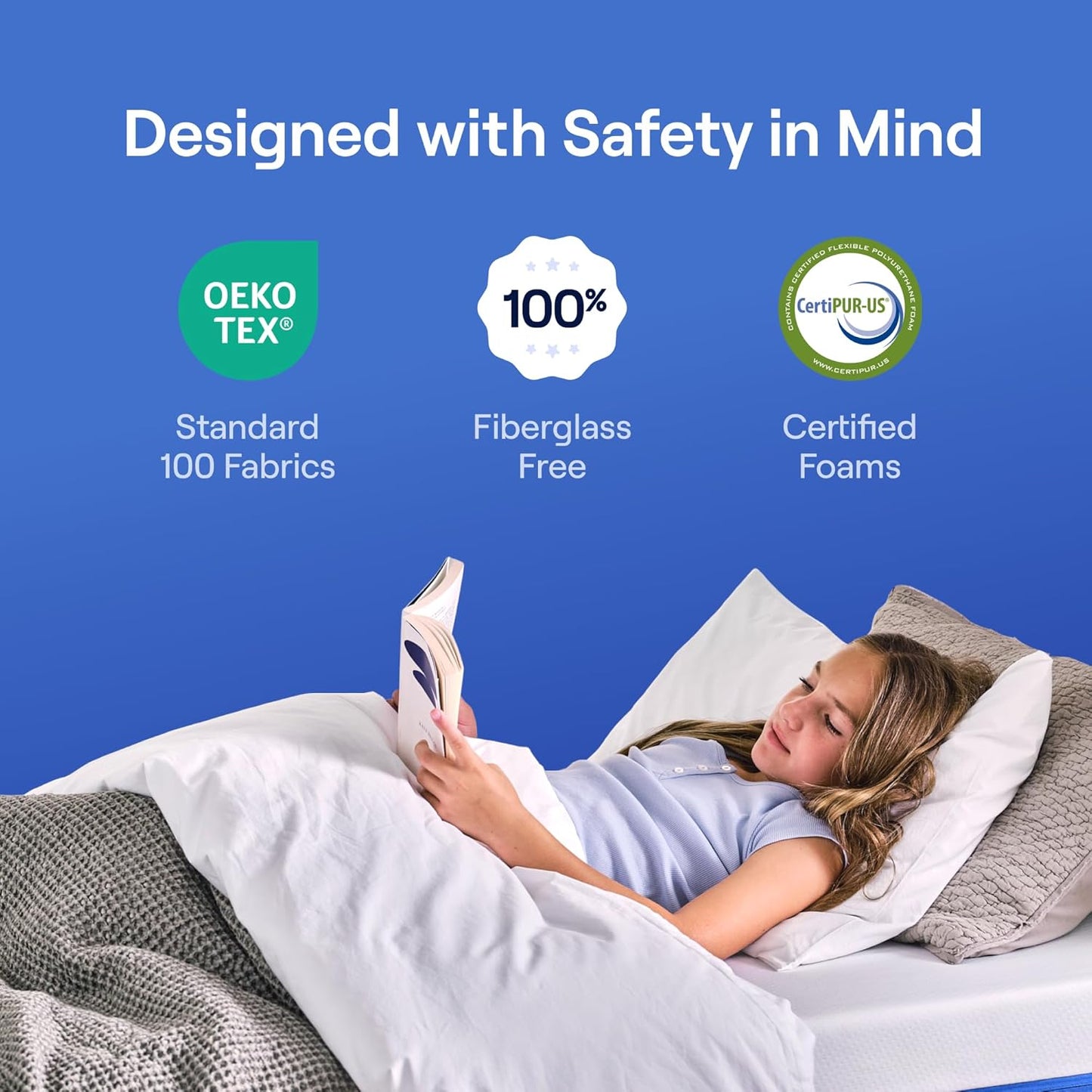 Nectar Kids Full Mattress 8” - 2-Sided Design for Growing Children - Machine Washable Cooling Cover - Pressure Relieving Memory Foam - Fiberglass Free - 365 Night Trial
