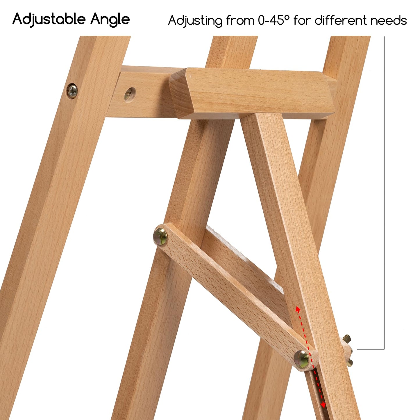 MEEDEN Easel Stand for Painting Canvas: Beechwood Lyre Easel Tripod Stand - Adjustable Art Paint Easel with Brush Holder, Washer & Metal Stand, Perfect Artist Easel for Painting, Display, Wedding Sign