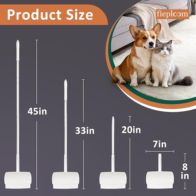 Large Lint Roller for Pet Hair - Extra Sticky with Easy Peel Sheets, 45" Long Handle & 6.3" Wide Roller, 5 Refills (300 Sheets), Lint Remover for Floor Carpet Furniture Couch Clothes