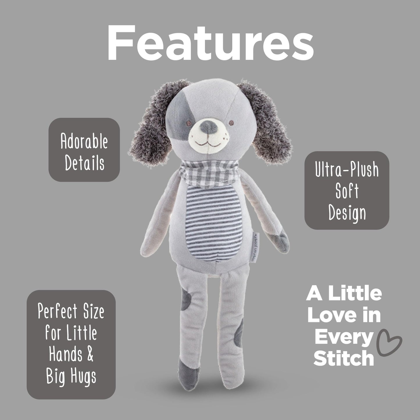 Stephen Joseph, Stuffed Animal Toy 16 inches, Large Super Soft Plush Doll, Toys for Baby, Toddler, Kids, Parker Puppy