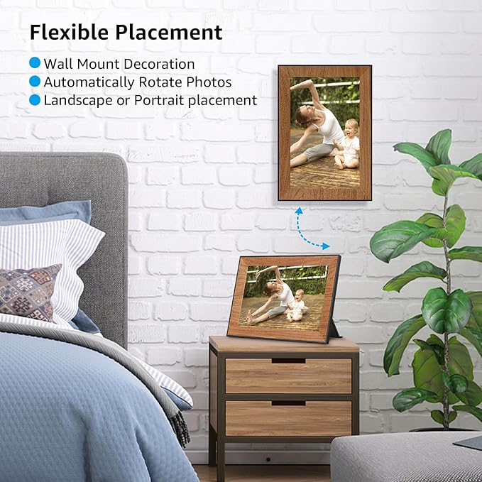 Frameo Digital Picture Frame,WiFi Digital Photo Frame with 10.1 Inch 1280x800 IPS Touchscreen,Auto-roating,Share Picture to Electronic Picture Frame Via Frameo App,Perfect Mother's Gift