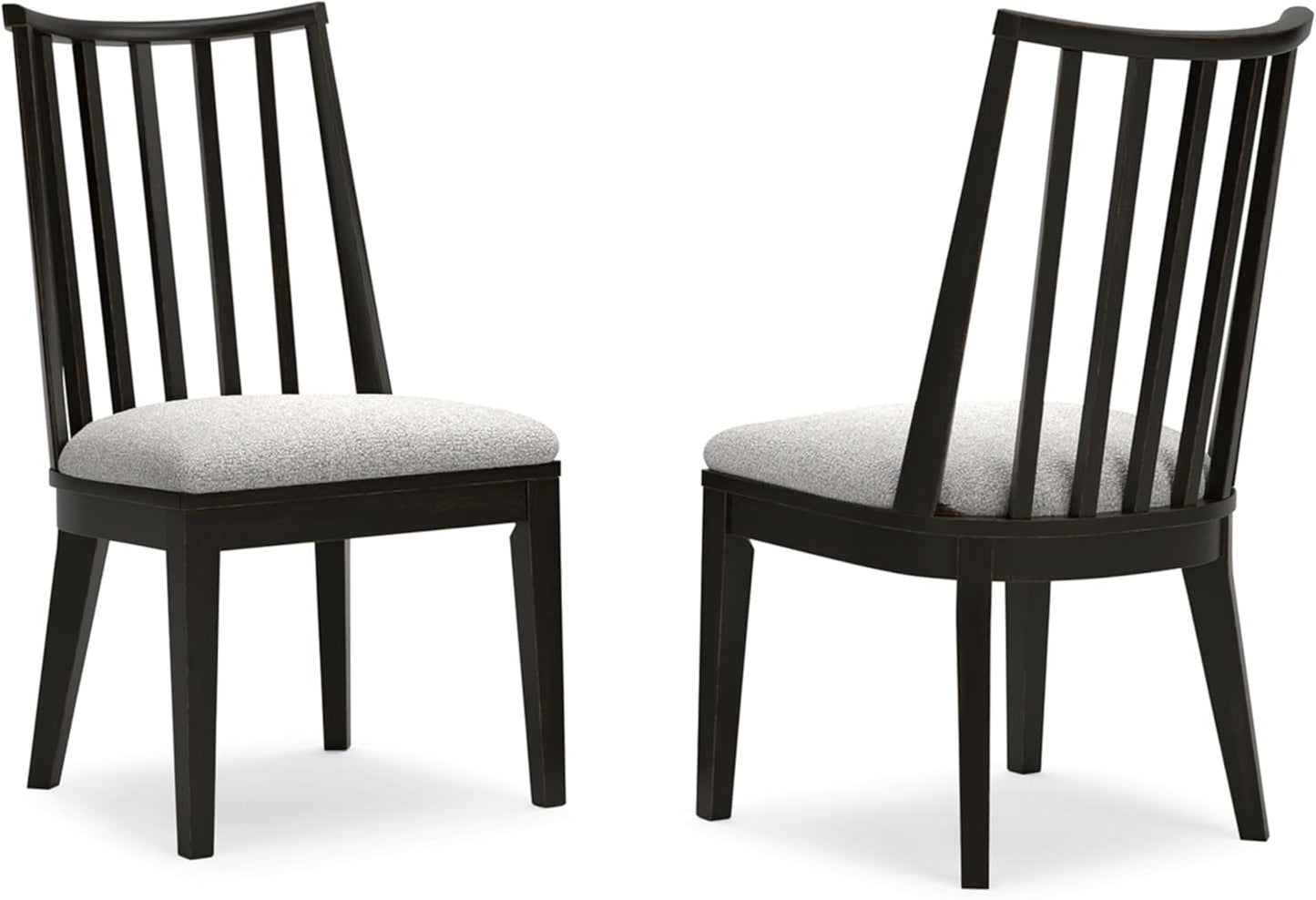 Signature Design by Ashley Galliden Urban Upholstered Armless Dining Chair, Set of 2, Black & Light Gray
