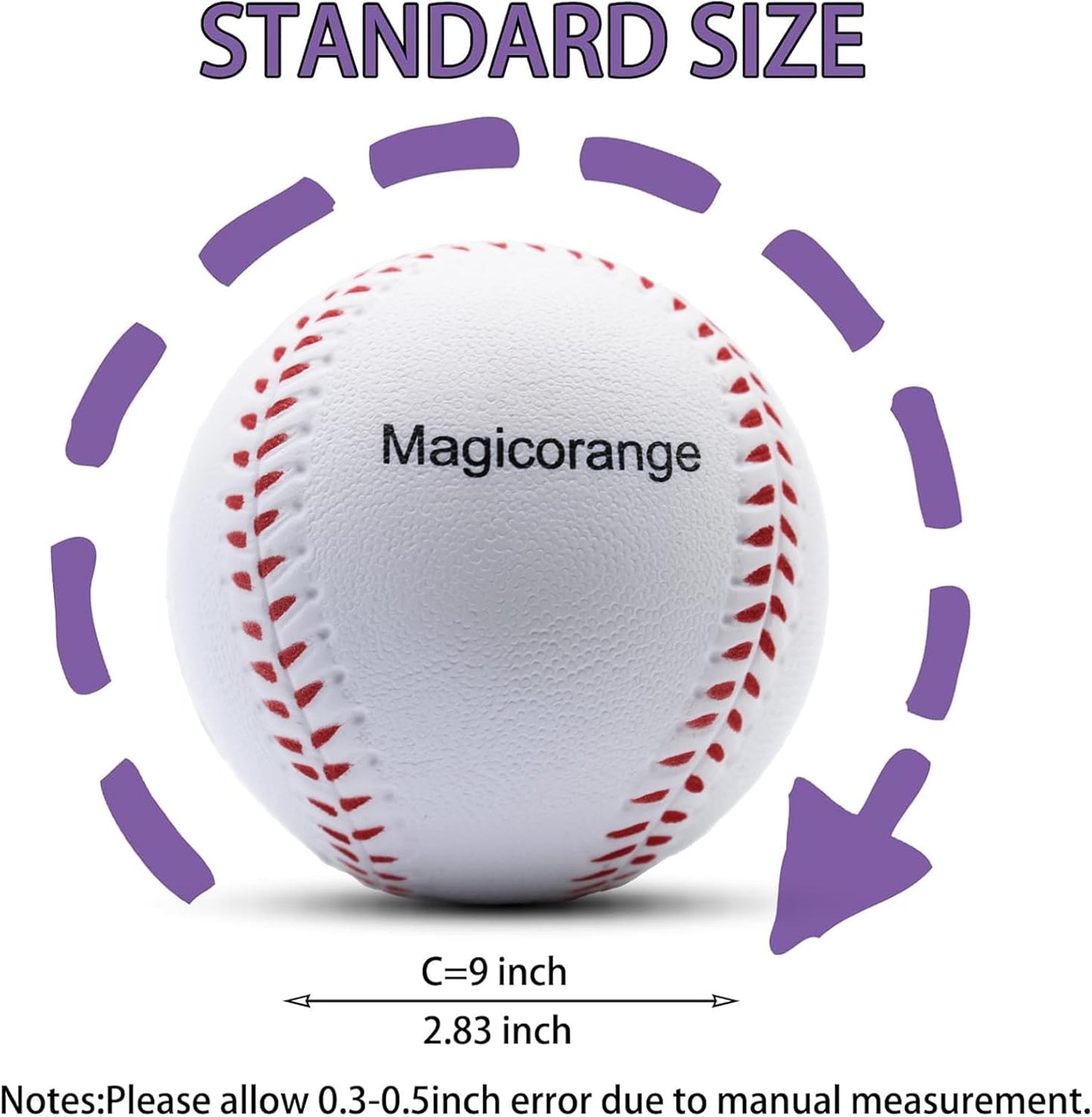 Magicorange Baseball,Foam Baseballs Training Baseballs Unmarked Practice Baseball for Hitting, Soft Toss, Batting, Fielding, Pitching