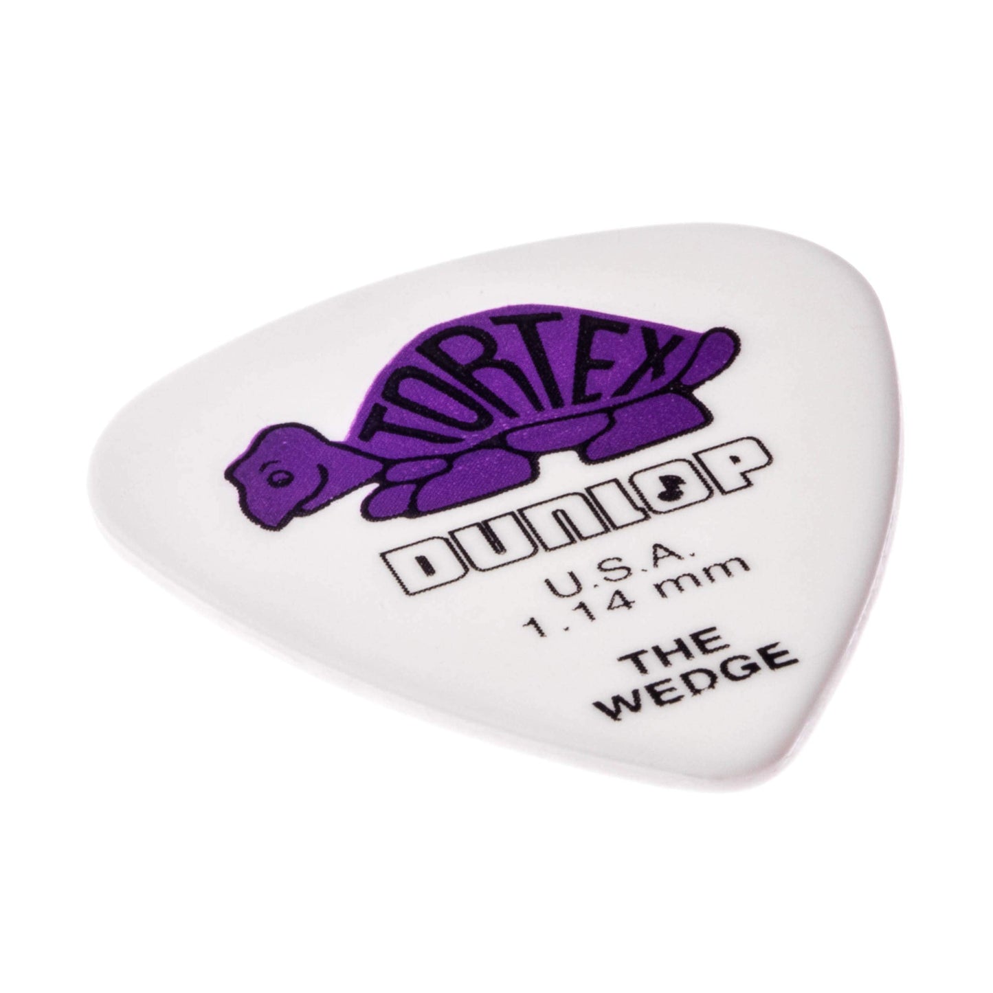Dunlop 424P1.14 Tortex Wedge, White/Purple, 1.14Mm, 12/Players Pack