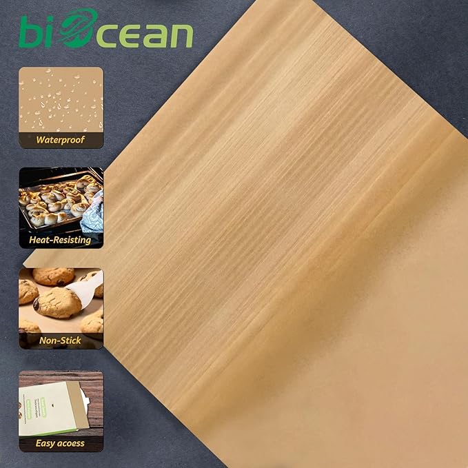 200Pcs 12x16In Unbleached Parchment Paper Sheets Precut Heavy Duty Flat Kitchen Baking Supplies Paper Non-Stick,Non-Toxic Cooking Paper for Air Fryer, Steaming, Oven Make Cup Cake Bread Cookie