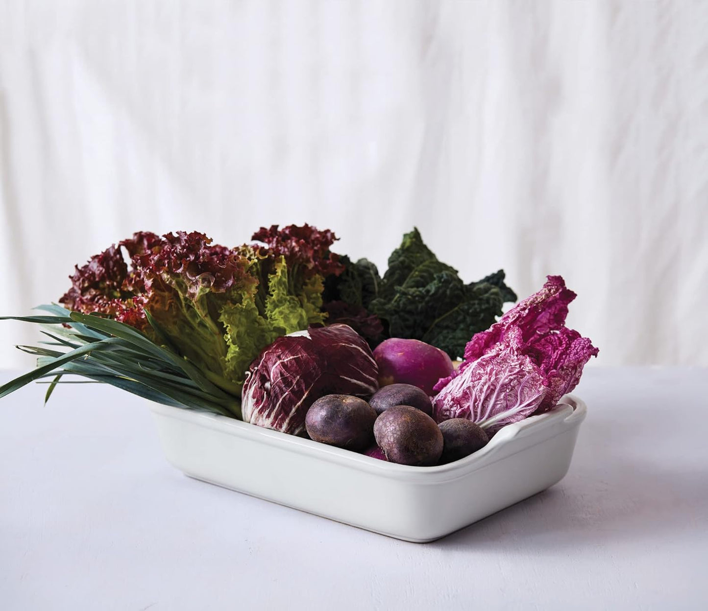 Le Creuset Stoneware Heritage Rectangular Dish, 4 qt. (12" x 9"), White