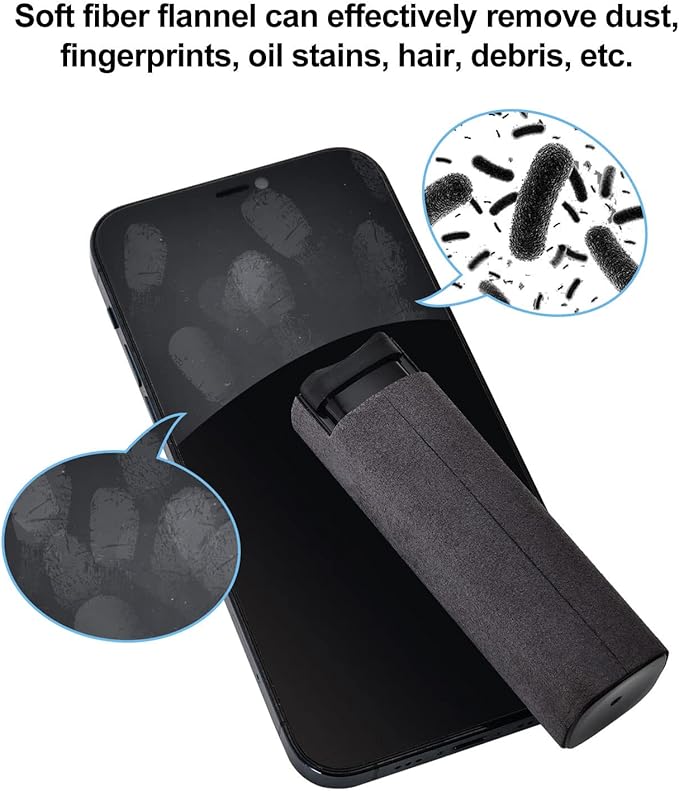 Fingerprint Proof Screen Cleaner 2PCS, Touchscreen Mist Spray for Electronic Smart Phone TV, Laptop, Tablet, PC, Computer Monitor LCD Flat Screens (Black)
