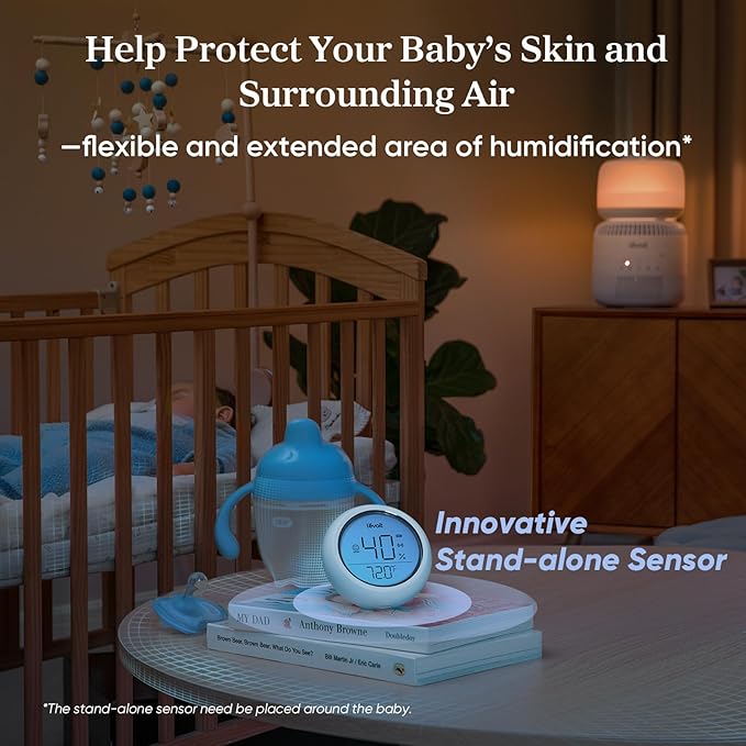 LEVOIT Evaporative Humidifiers for Bedroom Baby, Dual Air and Water Filters, Separate Sensor, Blue Light Free for Nursery Nightlight, Auto Dry, Smart Control & Alexa, Auto Mode, 3.8L Tank for 36H