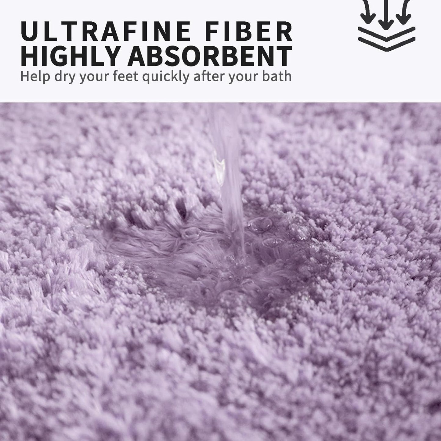 FIFU Bathroom Runner Rug 24" W x 48" L, Bath Mats for Bathroom, Bedroom & Kitchen, Non-Slip Rubber Latex Backing, Comfort & Soft Shower Bathmat & Carpet for Sink, Home & Hallways, Lavender