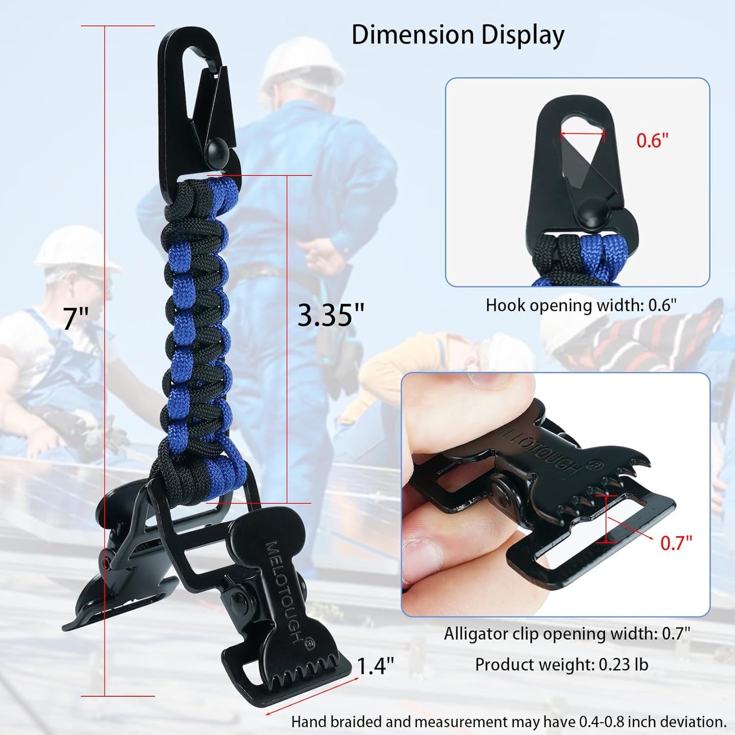 MELOTOUGH Glove Clips Tactical Glove Clip Paracord Work Glove Clip Holder with 2 Alligator Clips for Tactical Backpack,Tool Belt,Outdoor Accessory