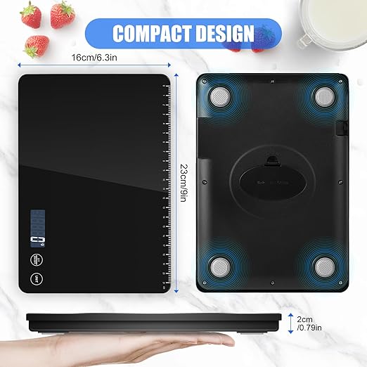 Digital Kitchen Scale, Large Capacity, Easy Tare Function, Large LCD Display, Perfect for Cooking, Baking, and Meal Prep