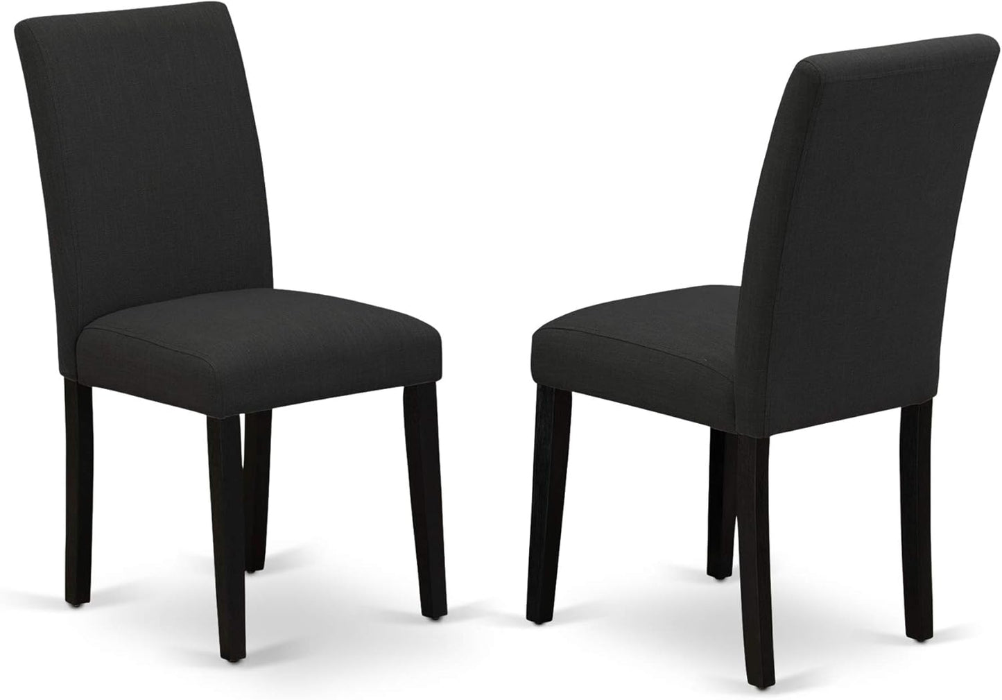 East West Furniture X697AB624-7 7 Piece Modern Dining Table Set Consist of a Rectangle Wooden Table with X-Legs and 6 Black Color Linen Fabric Upholstered Chairs, 40x72 Inch, Multi-Color
