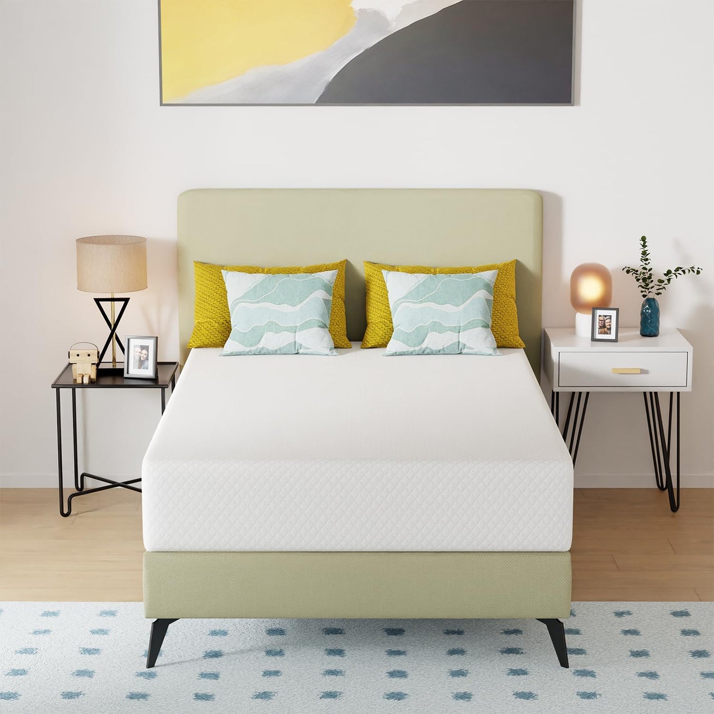 FDW | 12 Inch Full Mattress | Medium Firm | Gel Memory Foam Mattress | White | Bed in a Box, CertiPUR-US Certified | Pressure Relief, Cooling Ventilated Foam | Washable Removable Cover