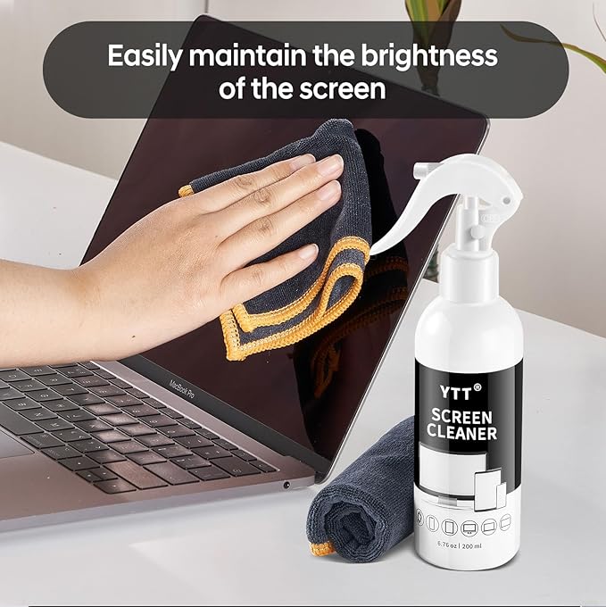 Screen Cleaner Spray – Large Bottle Computer Screen Cleaner, Cleaning Kit and Microfiber Cleaning Cloth for LCD LED OLED TV, Smartphone, iPad, Laptop, Computer, iPhone, MacBook (1 Pack)