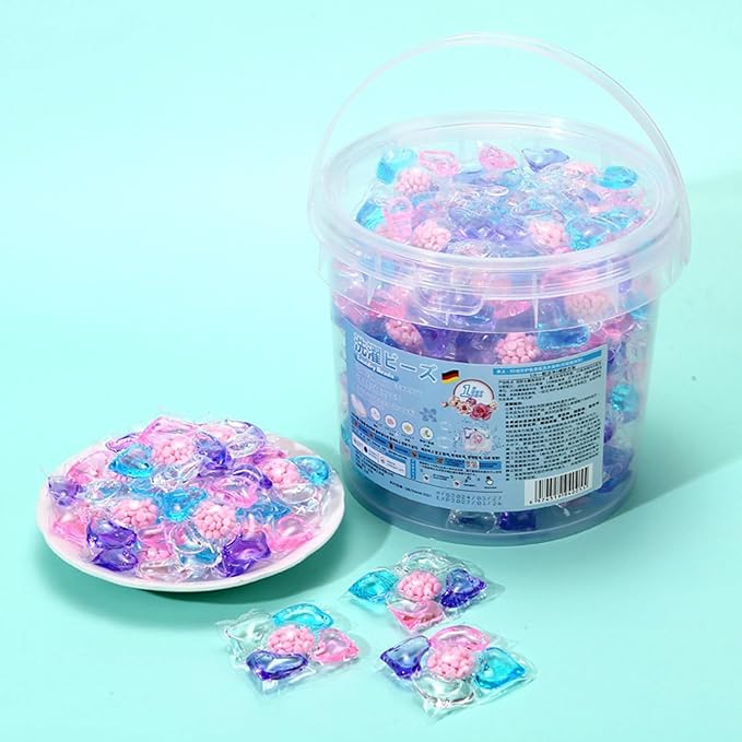 Washing Machine Pods – Laundry Detergent Beads, Deep Cleaning Tablets | Perfect for Apartment Bathroom Home Dorm Room Hotel Jeans Towels Sheets TShirt Blouse Fabric Softening Stain Removal