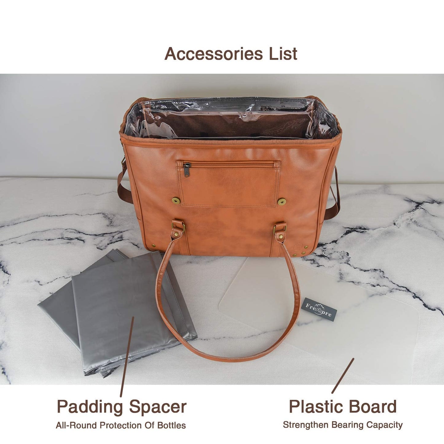 Freshore® 6 Wine Bottles Carrier Leather Bag - Insulated Cooler Travel Tote - Premium Large Portable Bottle Carrying, Waterproof Full Padding Wine Lovers Protection, Grey Brown
