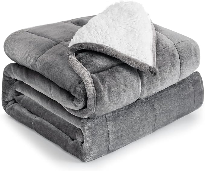 Cottonblue Weighted Blanket 20 lbs, Sherpa Fleece Weighted Blanket Queen Size for Adults, Soft Cozy Fuzzy Heavy Blanket 60 x 80 inches, Idea Gifts for Birthday Holiday