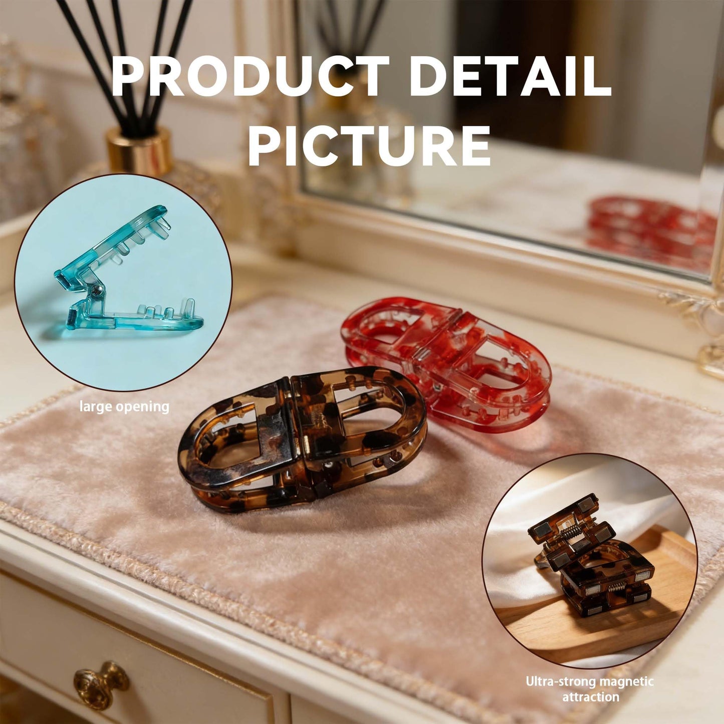Upgrade Magnetic Hair Clips,Strong Hold Magnetic Styling Clips,Suitable for various hair types and everyday styling (B)