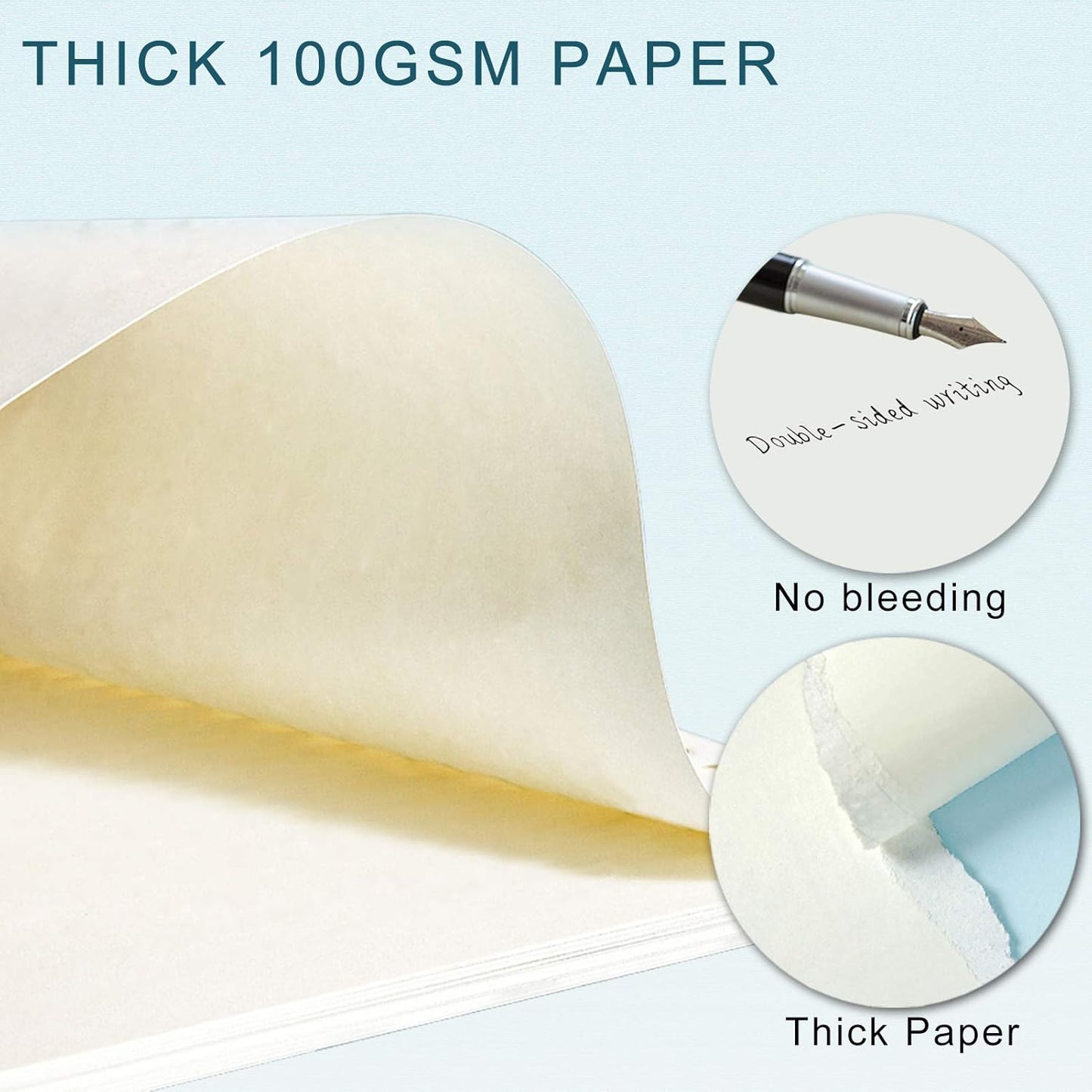 Toplive A5 Refill Paper, [3 Pack] 100GSM Thick 6 Hole Filler Inserts - 135 Sheets (270 Pages) for 6 Ring Binder Journal Notebook, Blank