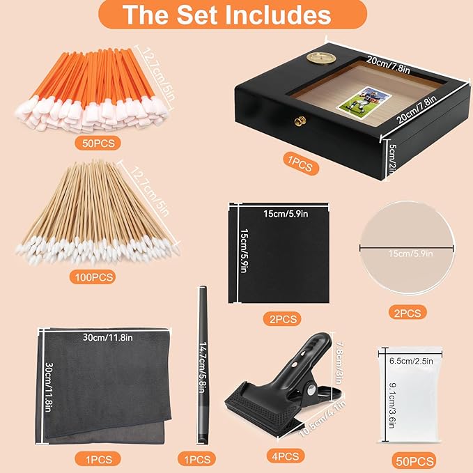 Fernlandia Sports Card Cleaning Kit, 211PCS Trading Card Cleaning Tools, Card Flattening Repair Kit to Erase Creases, Wrinkles, Stains