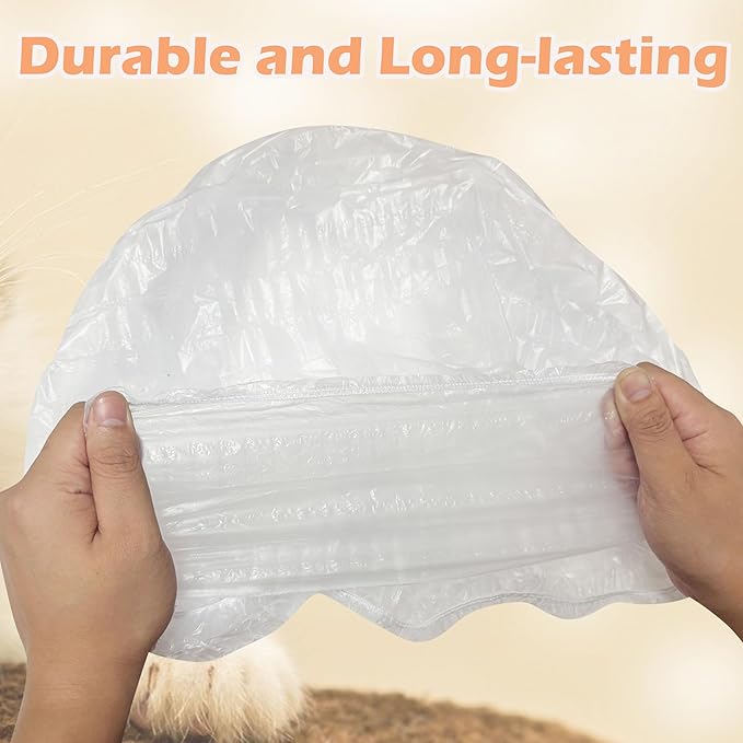 50 PCS Elastic Band Trash Bags Compatible with Popur X5 Litter Box, Litter Box Liners for Popur X5 Self-Cleaning Cat Litter Box (White)